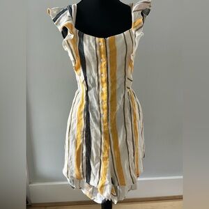 Beach Riot Yellow and Black Jumpsuit with Flutter Sleeves